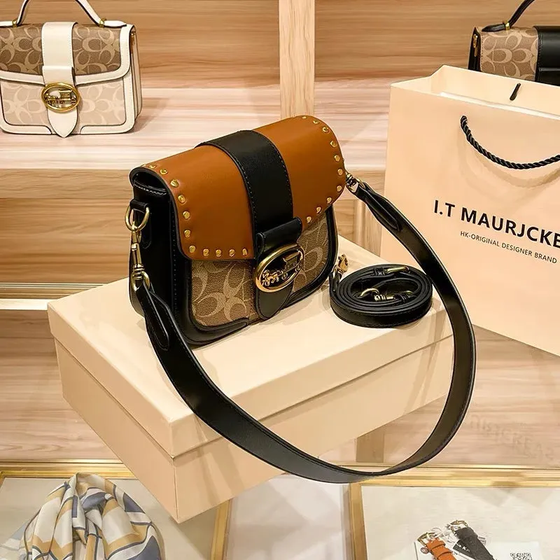 New Minimalist & Fashionable Small Handbag – Contrasting Color Women’s Crossbody Bag, High-End Portable Box Bag