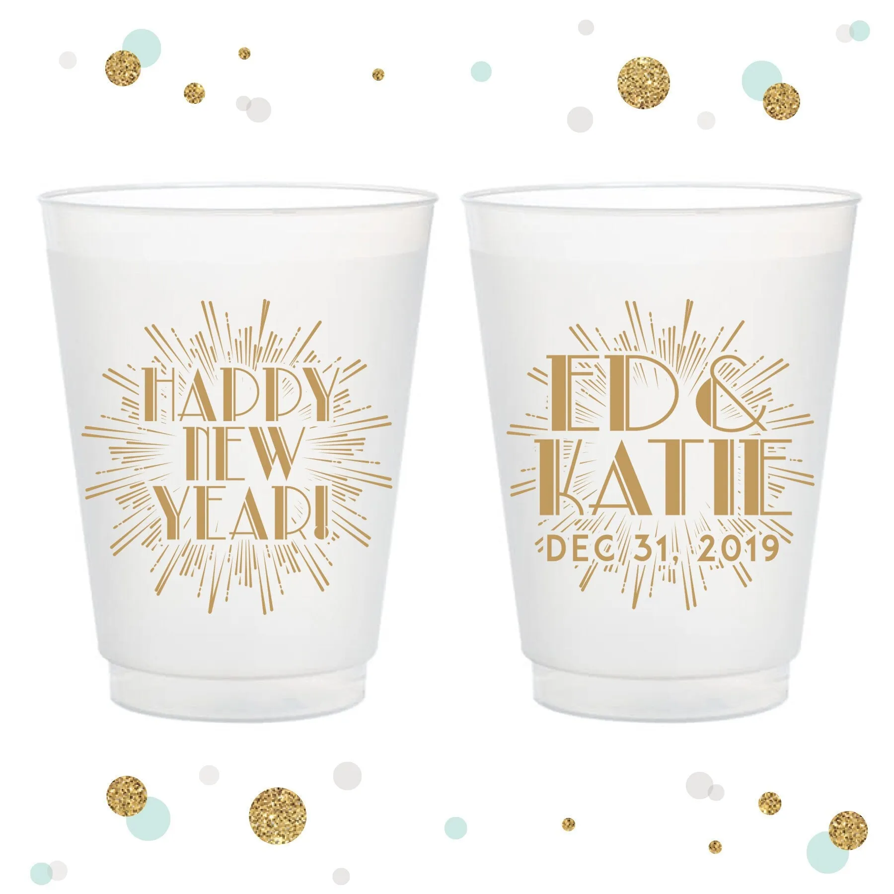 New Year's Wedding - 12oz or 16oz Frosted Unbreakable Plastic Cup #57