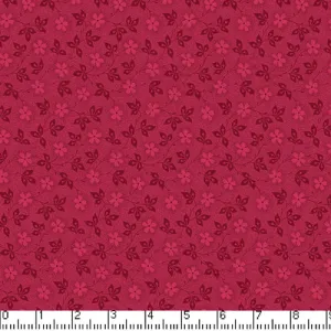 Nifty Floral Tonal Burgundy Cotton Fabric BTY