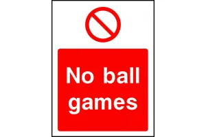 No ball games safety sign