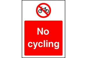 No cycling safety sign