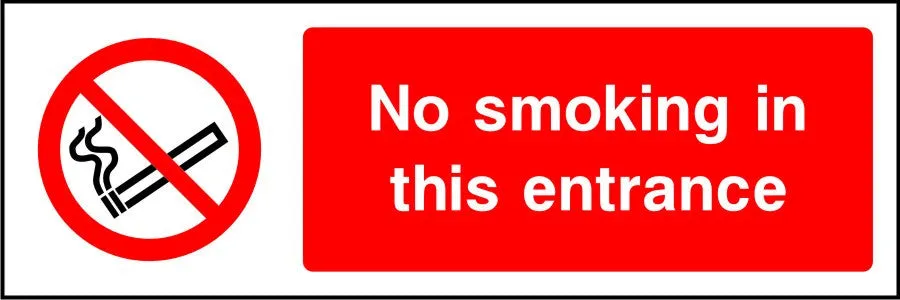 No smoking in this entrance safety sign