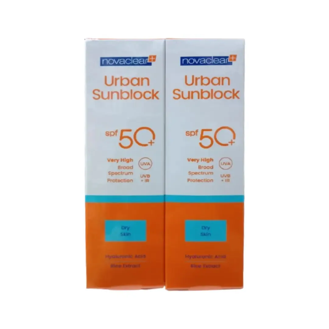 NOVACLEAR URBAN SUNBLOCK DRY SKIN SKIN SPF50 40ML 1 1 PROMO PACK