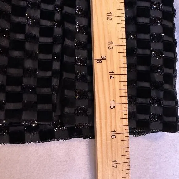 NWT House of Harlow 1960 Women's Black Checkered Velvet A-Line Mini Skirt XS