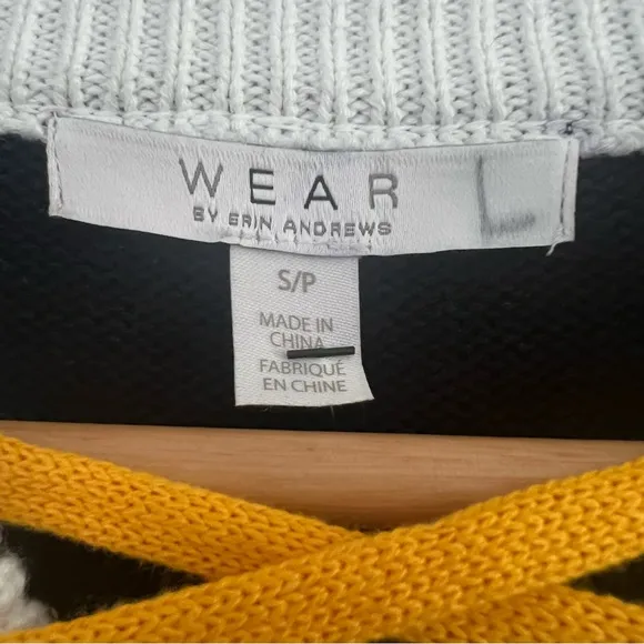 NWT Pittsburgh Steelers WEAR by Erin Andrews Women’s Cropped Tie Sweater S Small