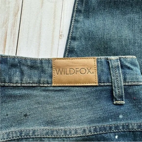 NWT Wildfox DaVinci Relaxed Loose Baggy Paint Splatter Crop Boyfriend Jeans