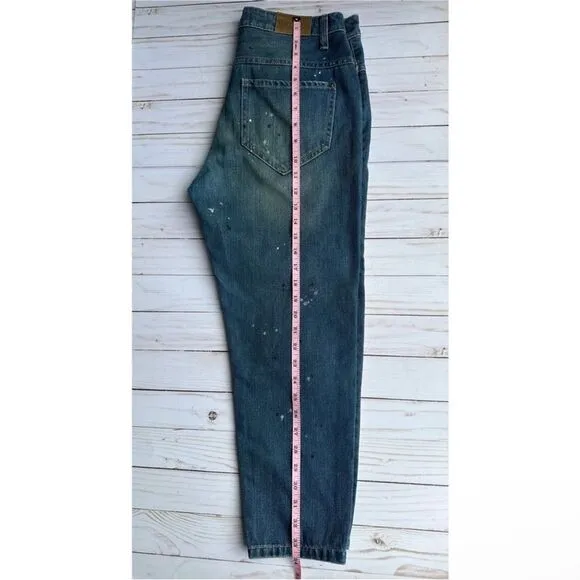 NWT Wildfox DaVinci Relaxed Loose Baggy Paint Splatter Crop Boyfriend Jeans