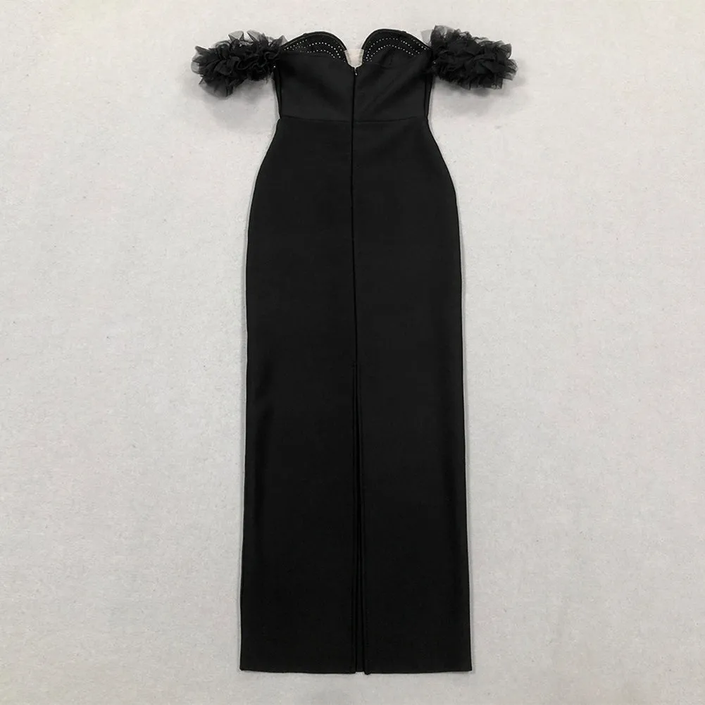 Off Shoulder Elegant Maxi Bandage Dress HL10048