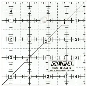 OLFA X-Design QR-4S 4 1/2" Square Non-Slip Frosted Acrylic Ruler