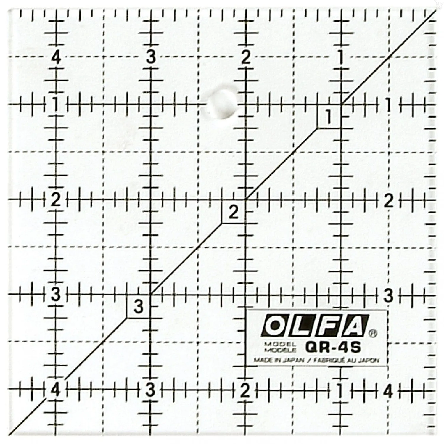 OLFA X-Design QR-4S 4 1/2" Square Non-Slip Frosted Acrylic Ruler