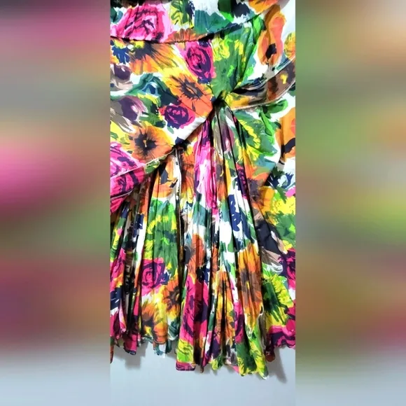 Olivia and Grace Floral Boho Fluffy Maxi Skirt size Medium