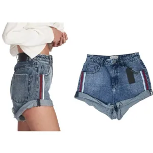 ONE X ONE TEASPOON Bandits High Waisted Slim Fit Cuffed Hem Denim Short Sz 27