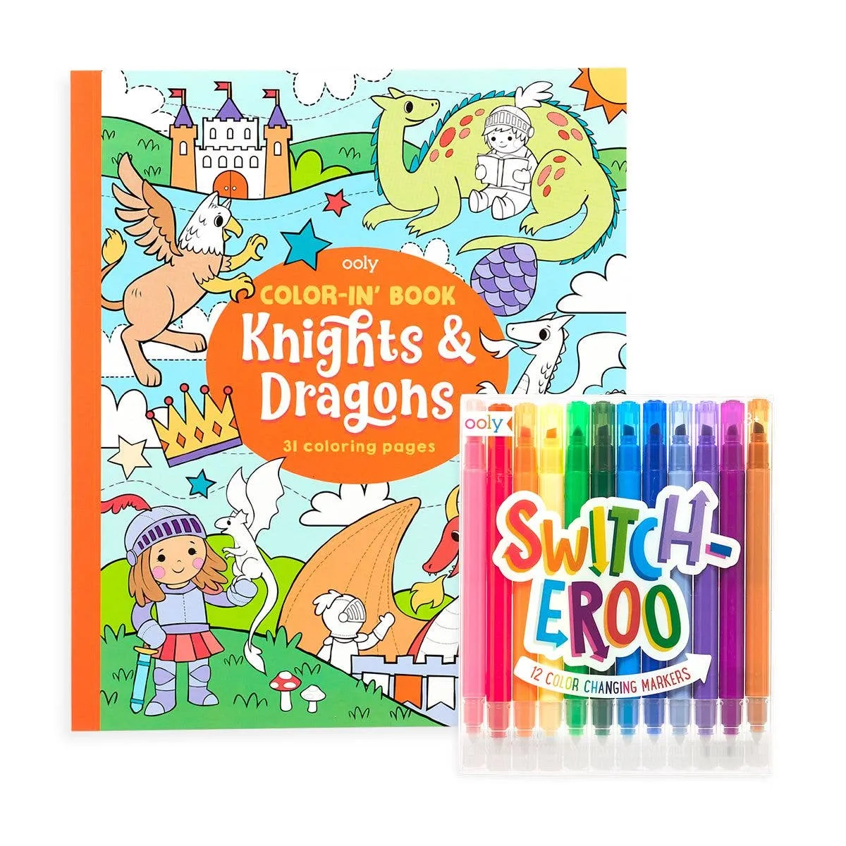 Ooly Knights & Dragon Switcheroo Coloring Pack