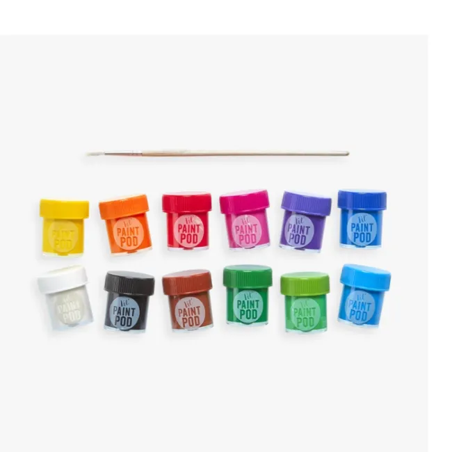 ooly lil paint pods poster paint - set of 12 with brush