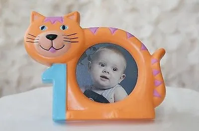 Orange Tabby Cat 1st Birthday Picture Frame 3"x5"