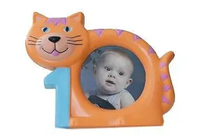 Orange Tabby Cat 1st Birthday Picture Frame 3"x5"