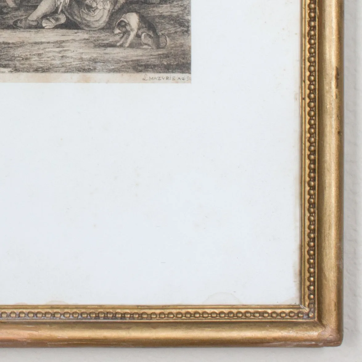 Pair of Antique French Etchings in Gilt Frames