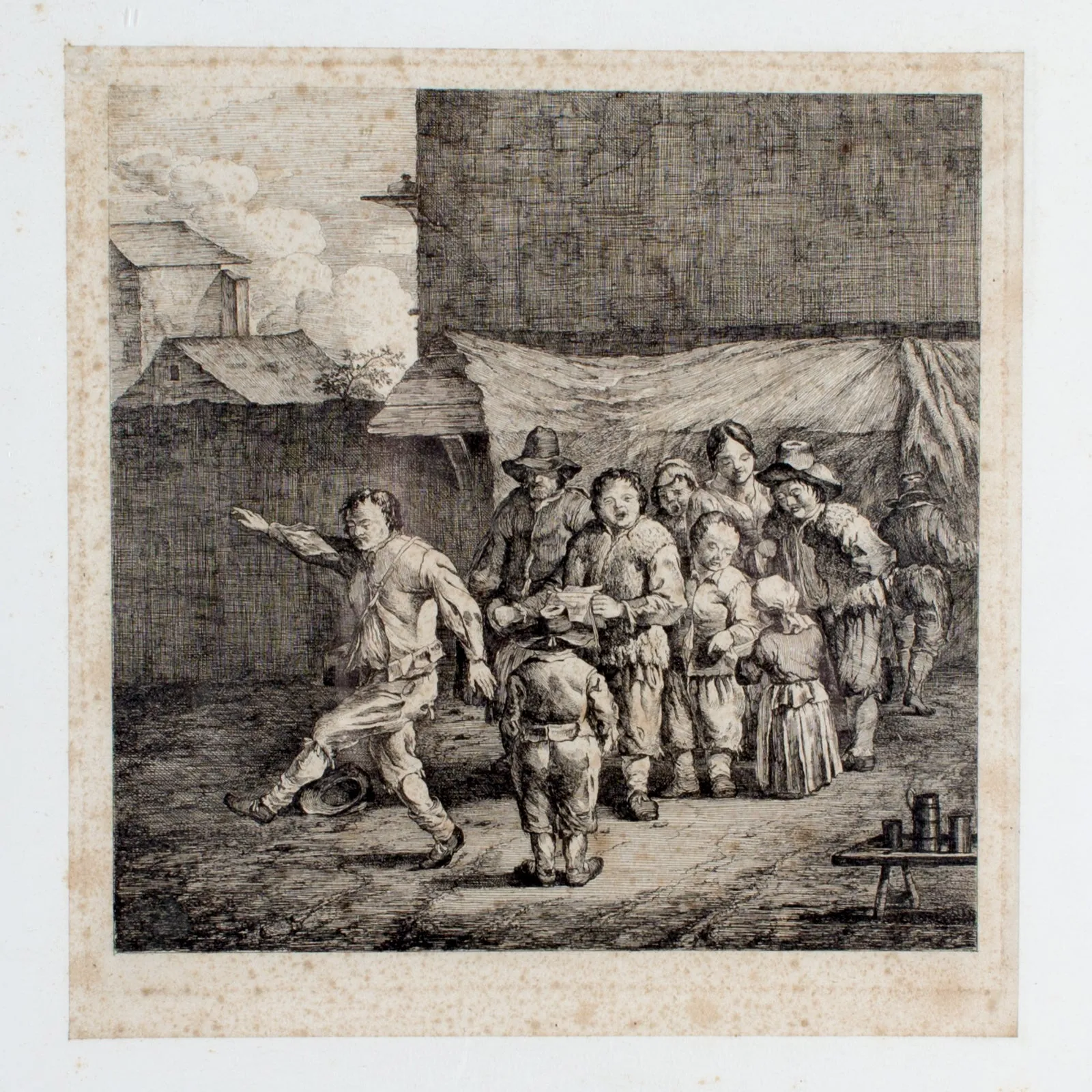 Pair of Antique French Etchings in Gilt Frames