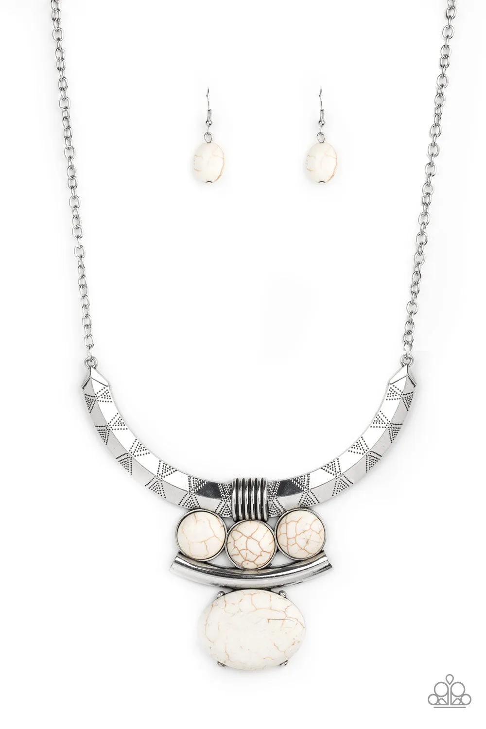 Paparazzi - Commander In CHIEFETTE - White Necklace - Accessories