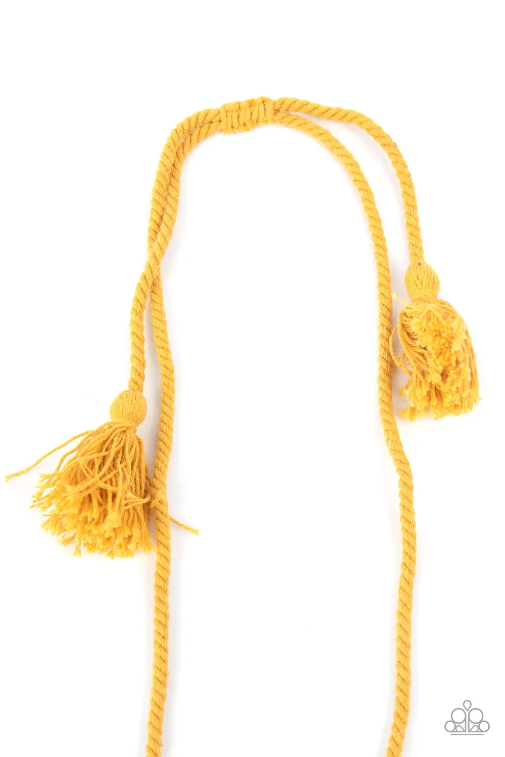 Paparazzi - Look At MACRAME Now - Yellow Necklace