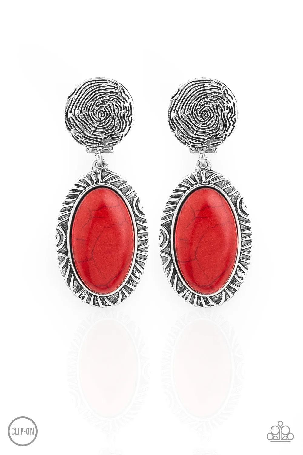 Paparazzi - Southern Impressions- Red Clip-On Earrings
