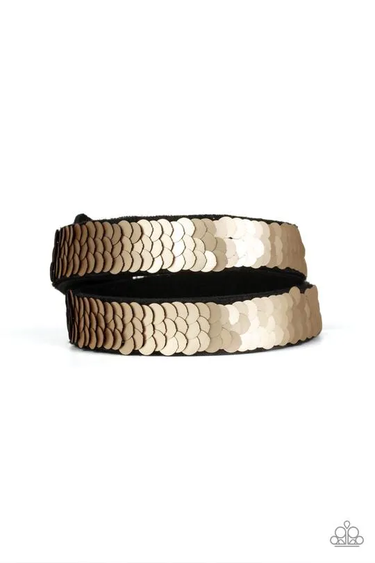 Paparazzi - Under The SEQUINS - Brown Bracelet