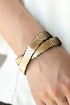 Paparazzi - Under The SEQUINS - Brown Bracelet