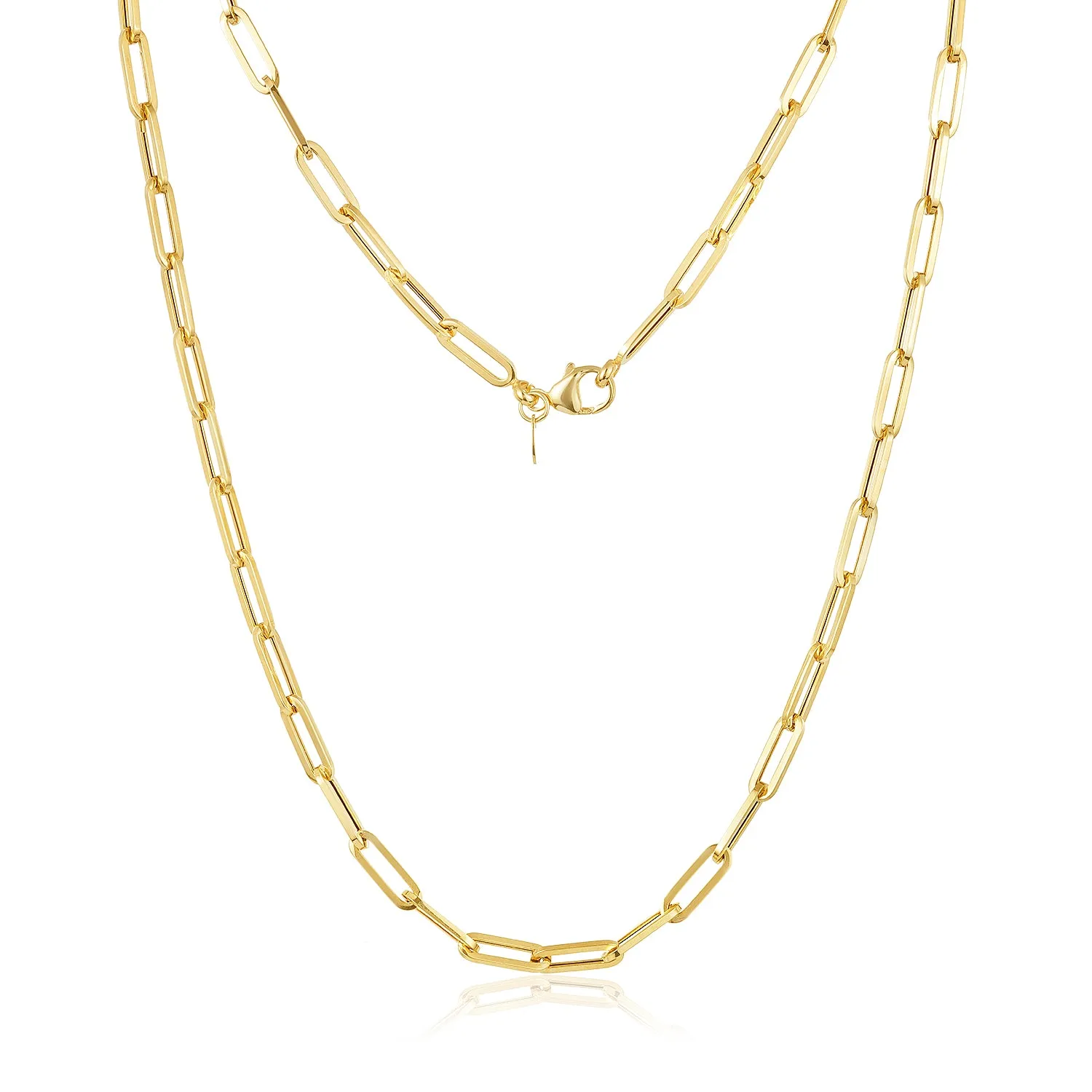 Paperclip Necklace In 14k Yellow Or White Gold