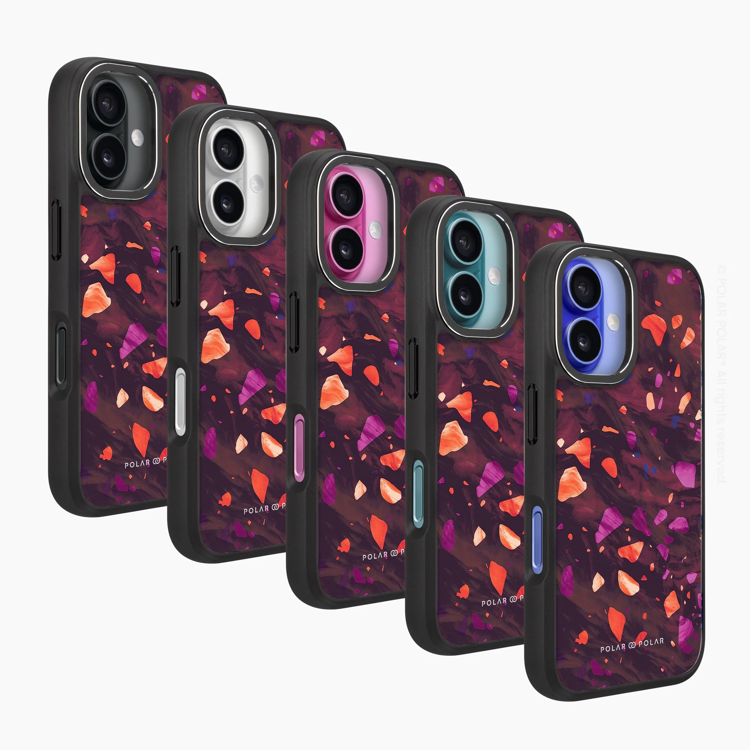 Paprika Terrazzo Gem - iPhone 16 Plus Frosted Black Bumper MagSafe Case