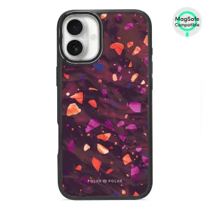 Paprika Terrazzo Gem - iPhone 16 Plus Frosted Black Bumper MagSafe Case