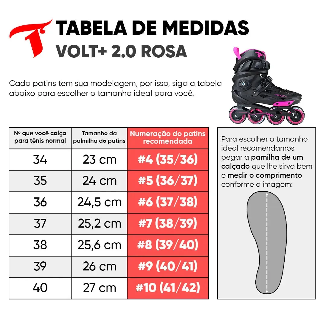 Patins Volt   2.0 Rosa - 80mm ABEC-9