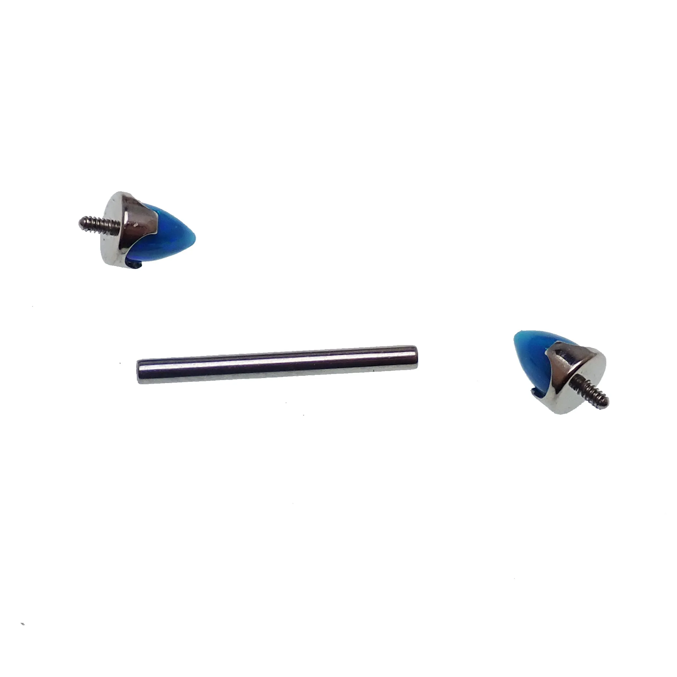 Peacock Blue Opal Cone Nipple Bar 16g