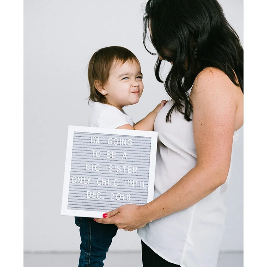 Pearhead Letterboard Set - White and Grey