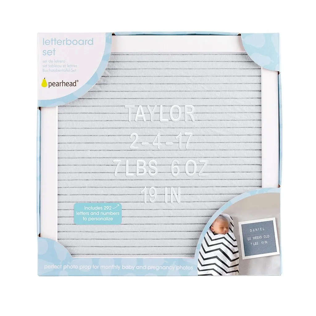 Pearhead Letterboard Set - White and Grey