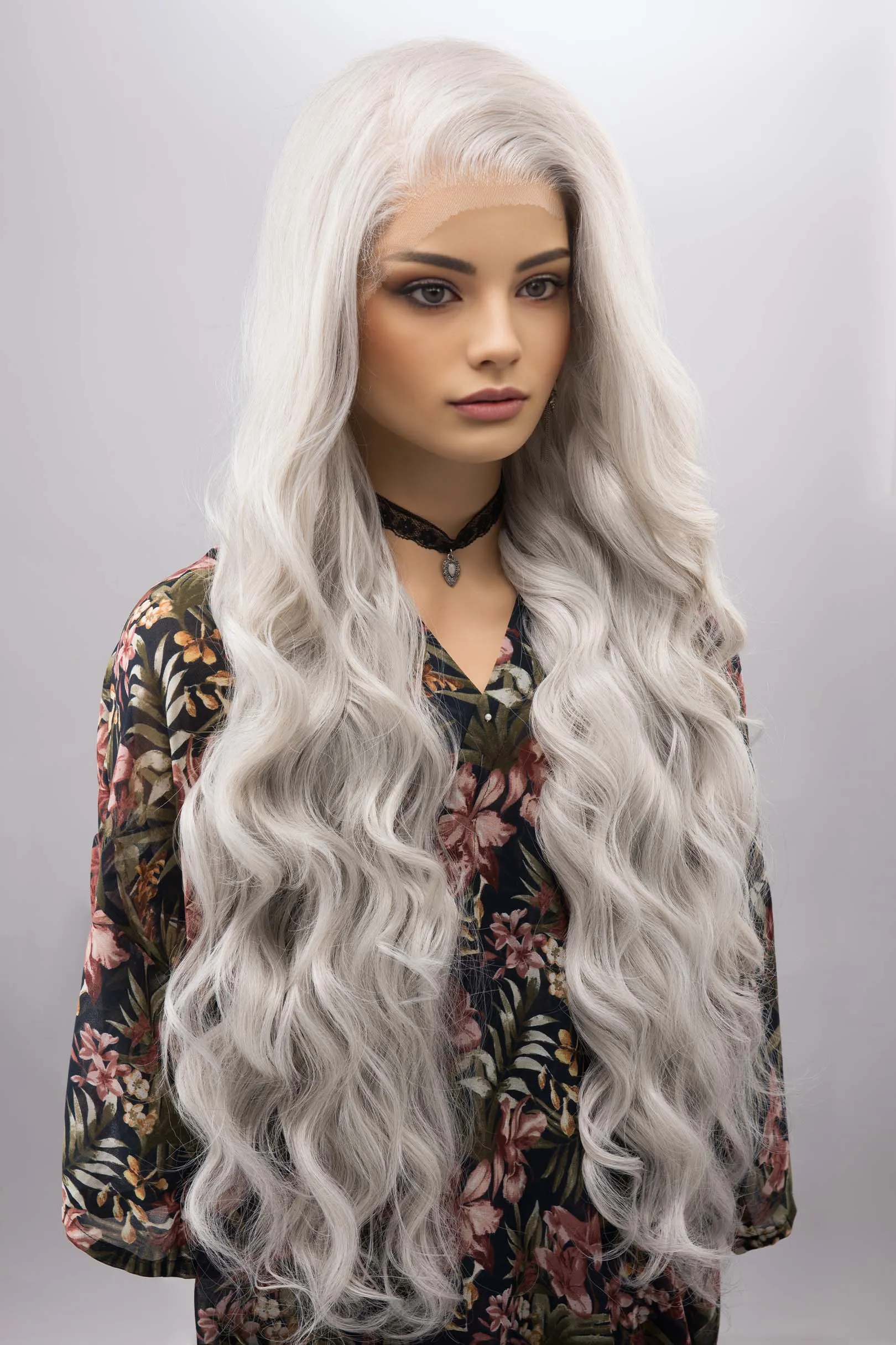 Pearl White Silver Gray Lace Top Wig Daenerys Orla