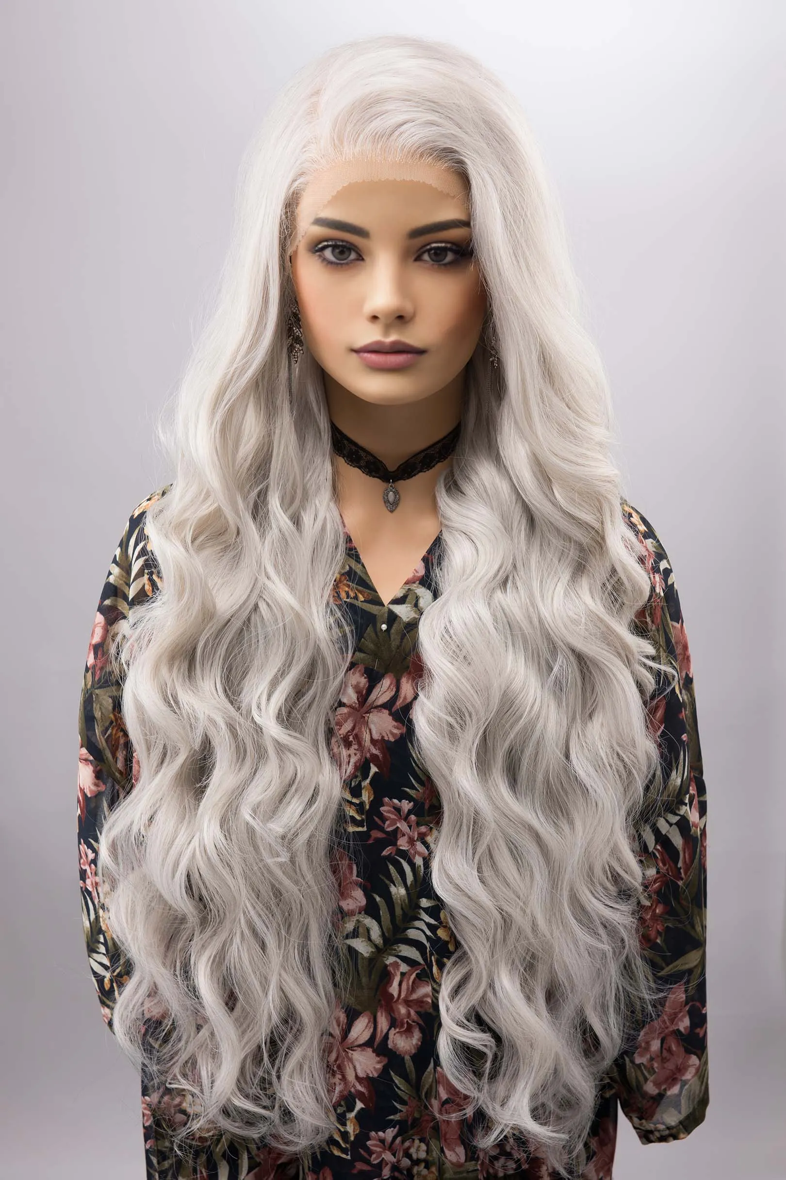 Pearl White Silver Gray Lace Top Wig Daenerys Orla