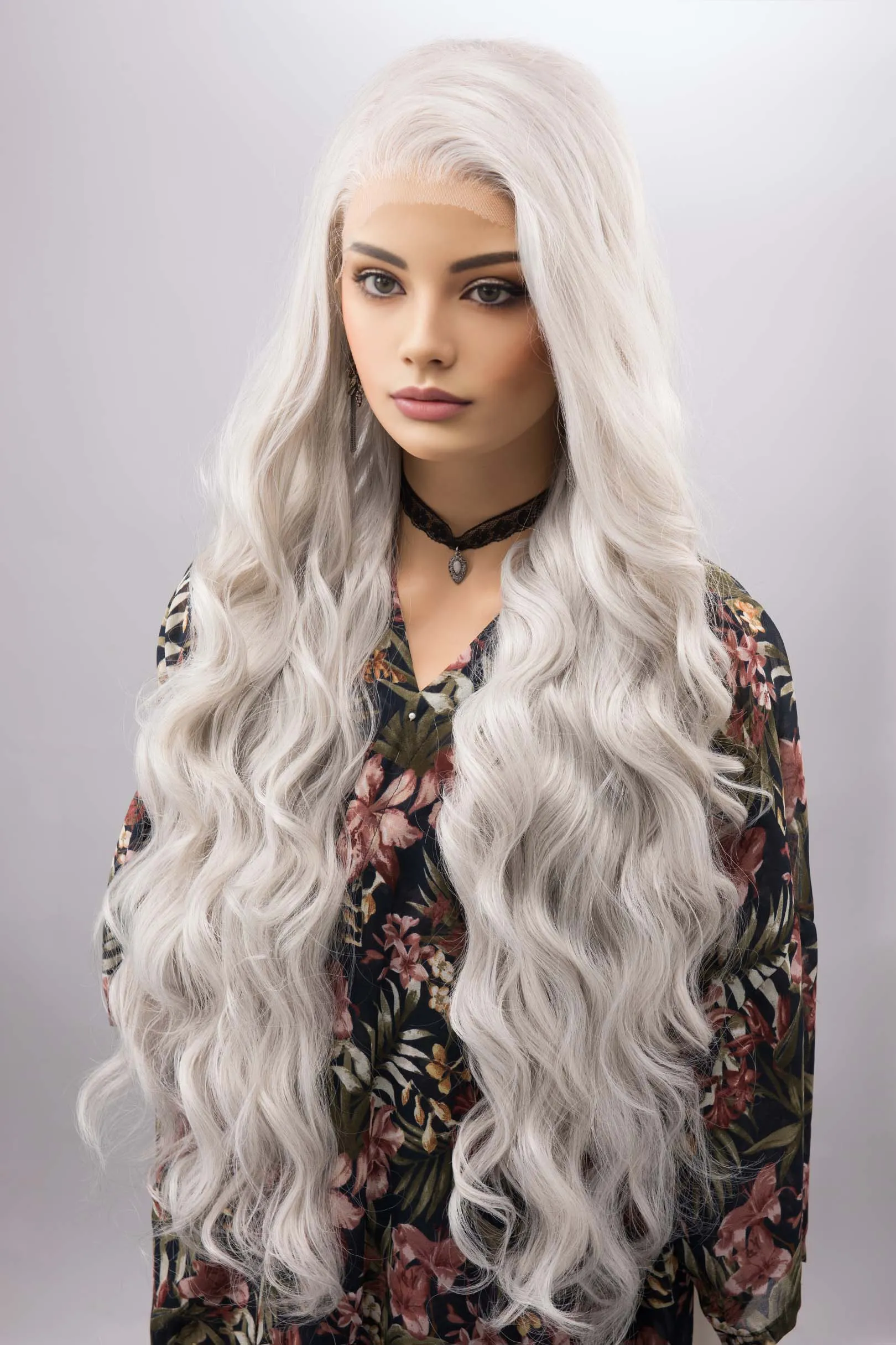 Pearl White Silver Gray Lace Top Wig Daenerys Orla