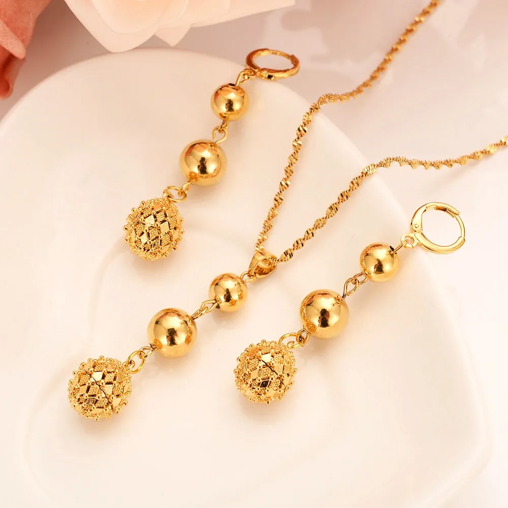Pendant Necklace and Drop Earrings