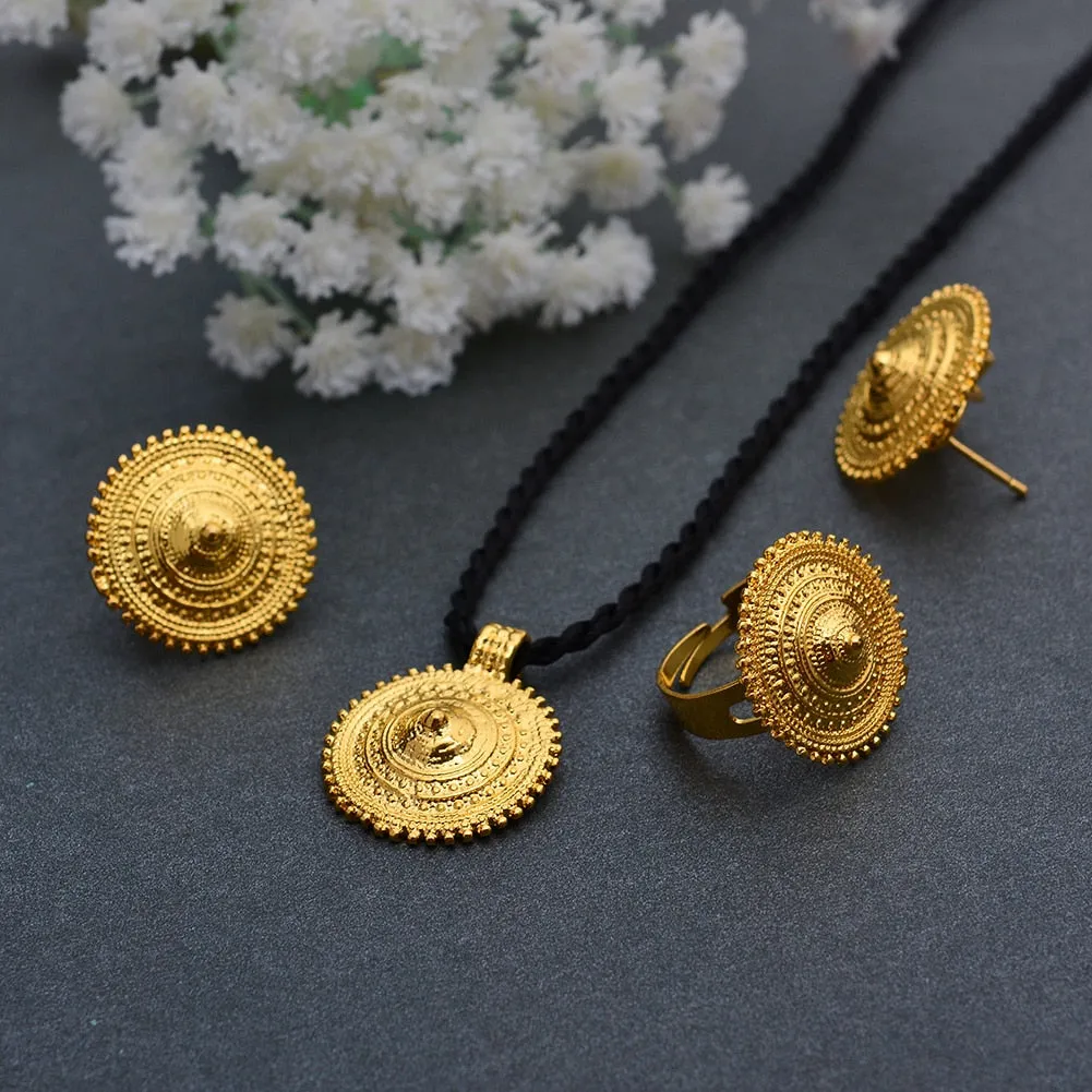 Pendant Necklace Earrings and Ring