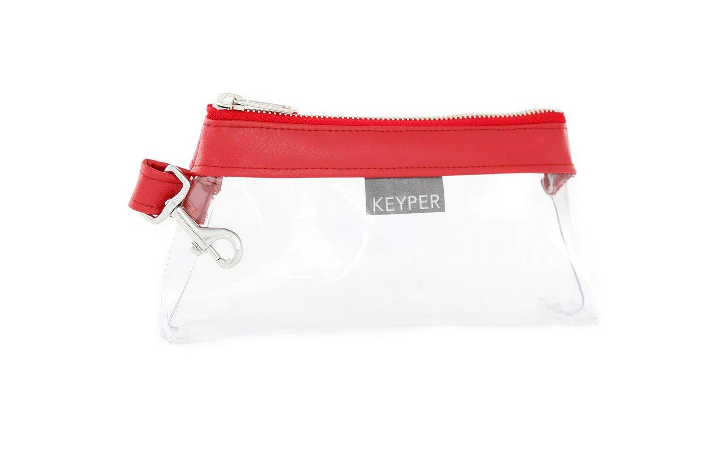 Perfect Red CLEAR Bag  - Vegan Leather Trim
