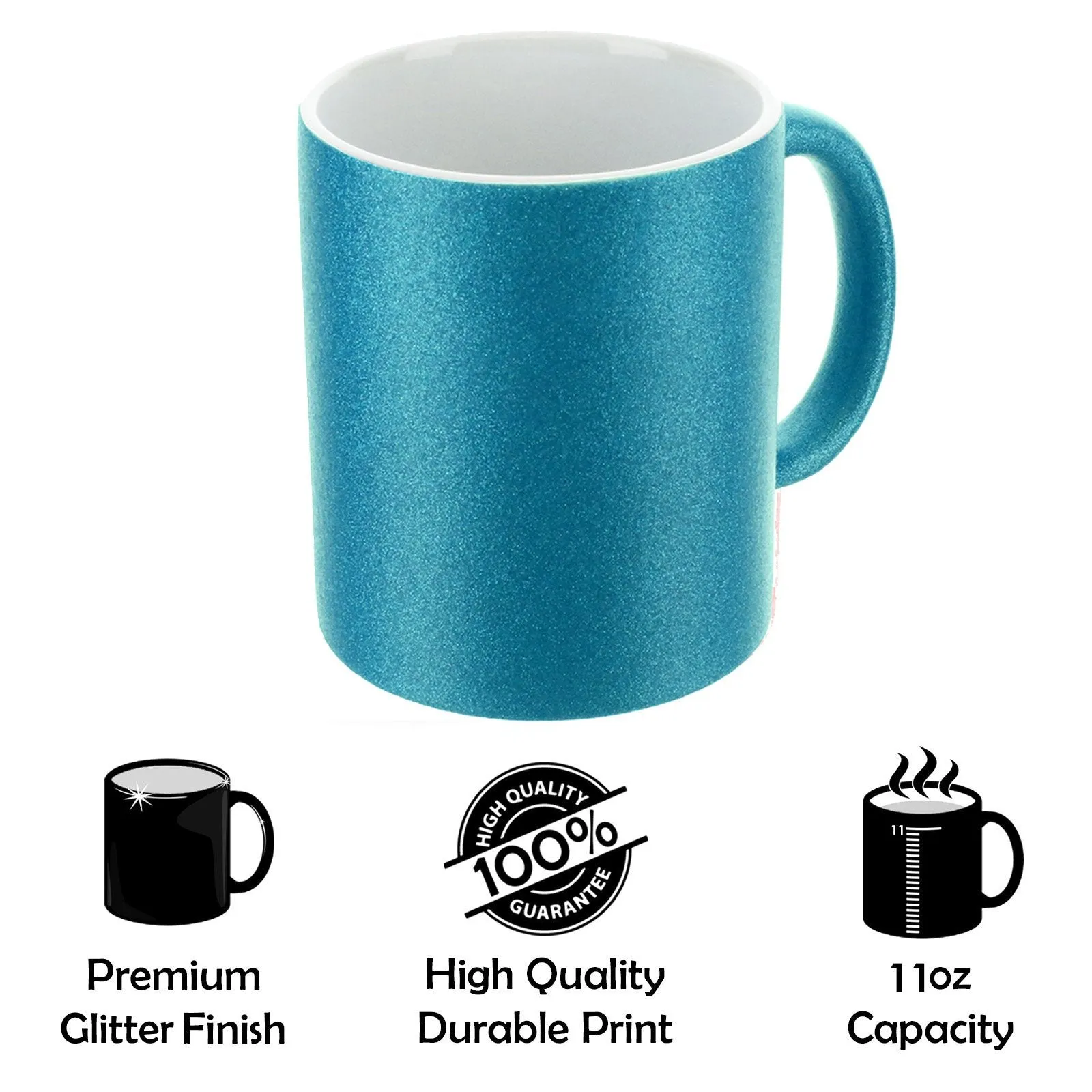 Personalised Glitter Mug with Elegant Text and Heart Accented Initial