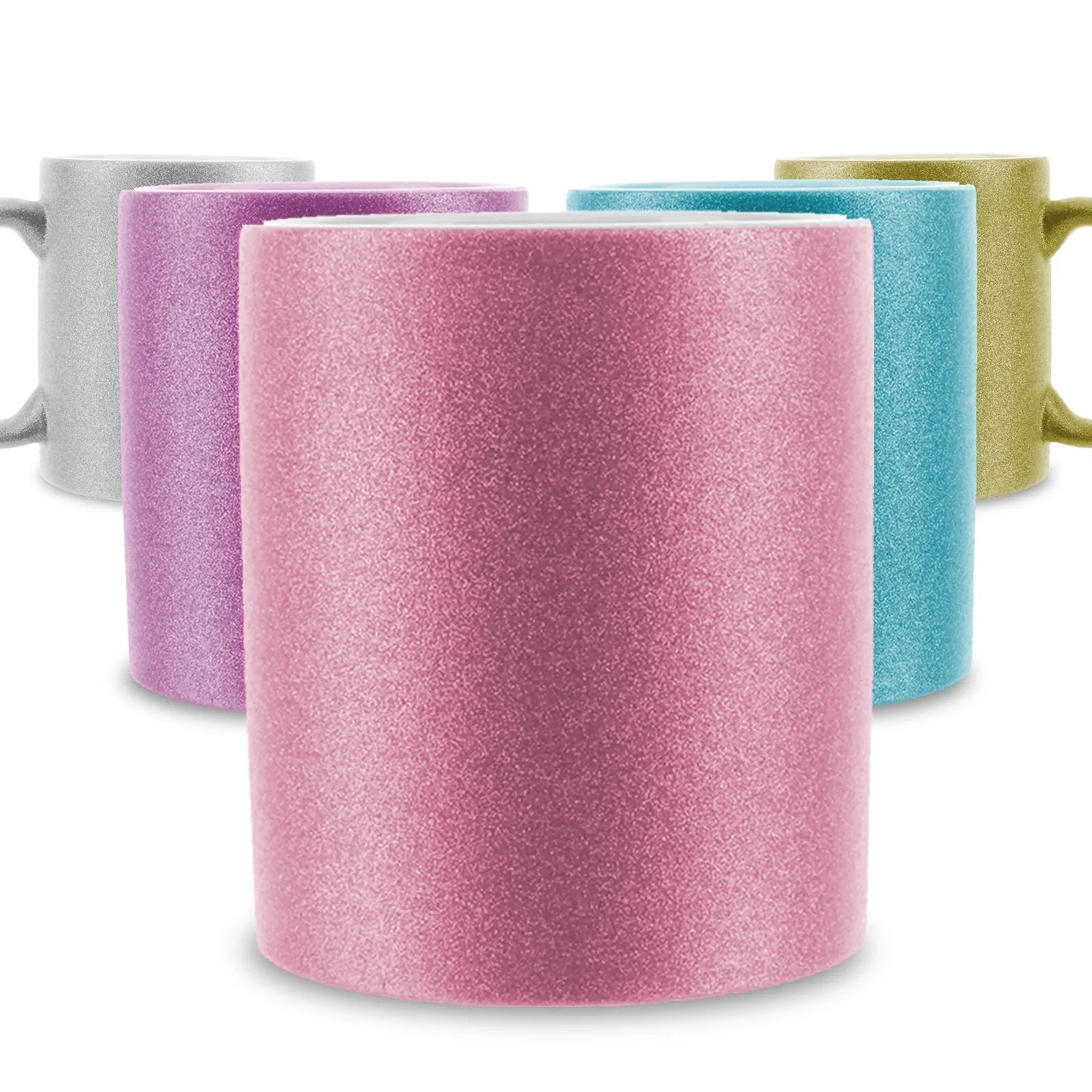 Personalised Glitter Mug with Elegant Text and Heart Accented Initial