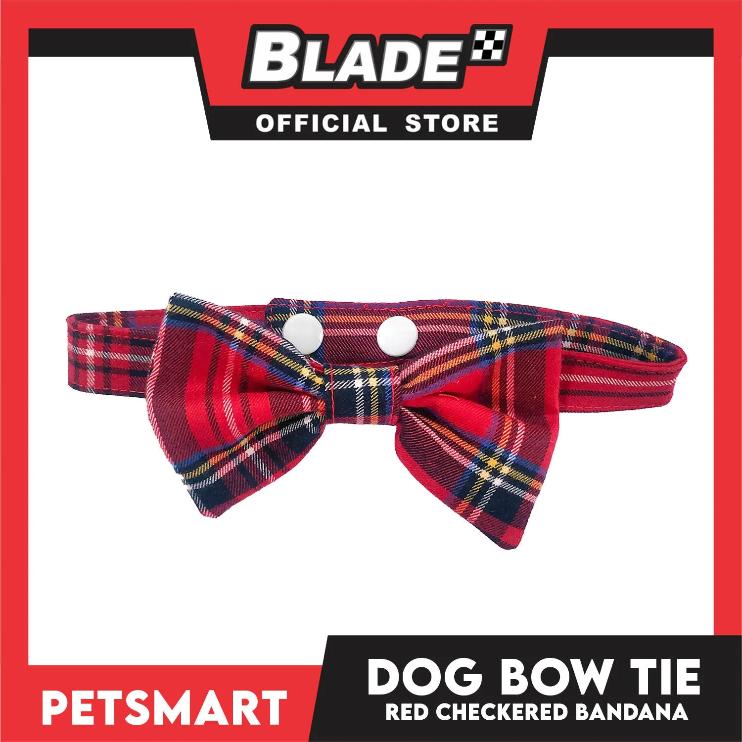 Pet Bow Tie Bandana Checkered Design, Red Color DB-CTN35M (Medium) Perfect Fit For Dogs And Cats