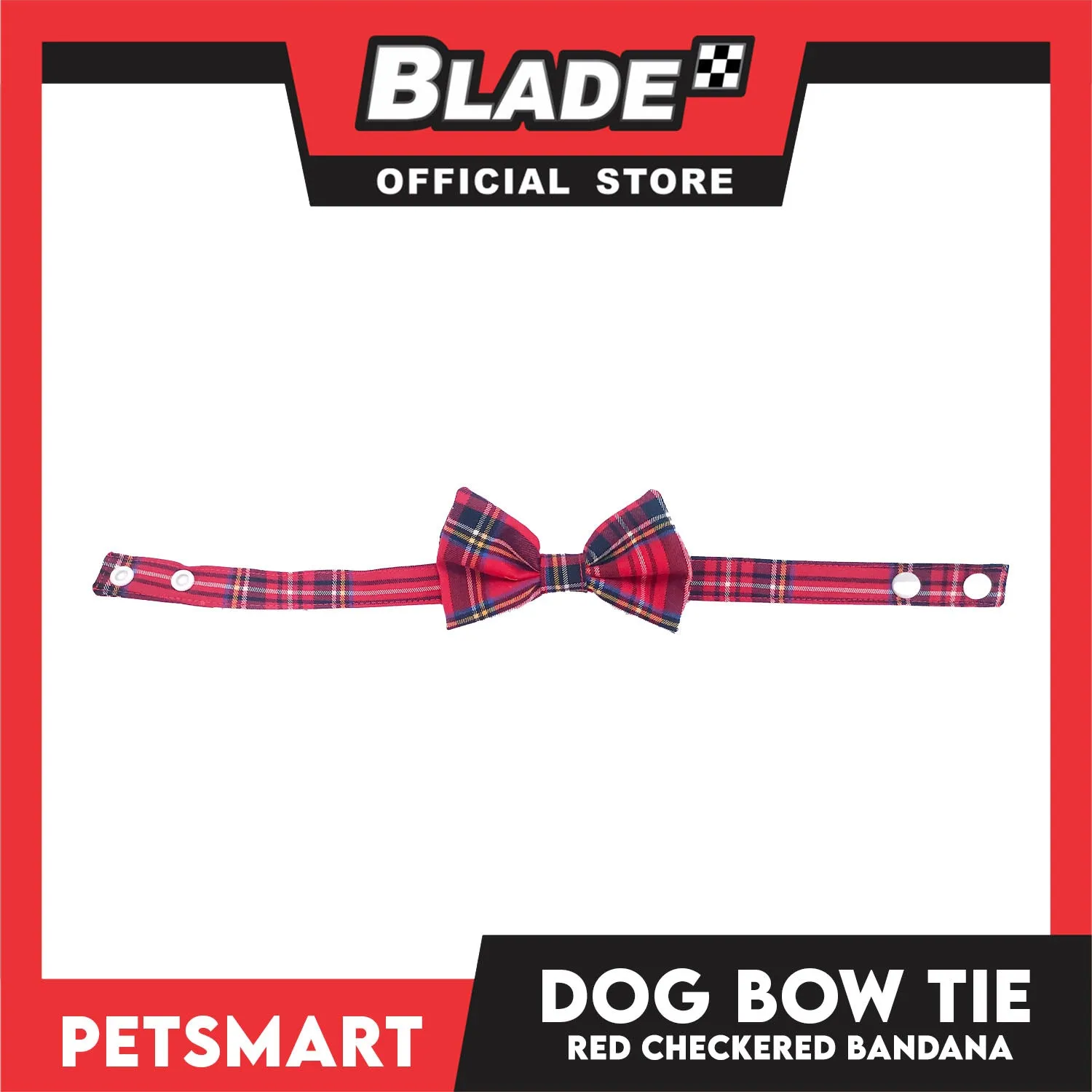 Pet Bow Tie Bandana Checkered Design, Red Color DB-CTN35M (Medium) Perfect Fit For Dogs And Cats
