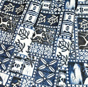 Petroglyph Paddler and Honu Navy on White