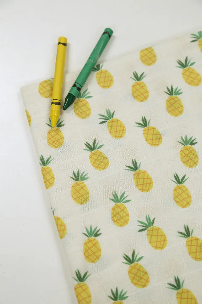 Pineapples Cotton Double Gauze Fabric - 59 Inches Wide - By the Yard 92518