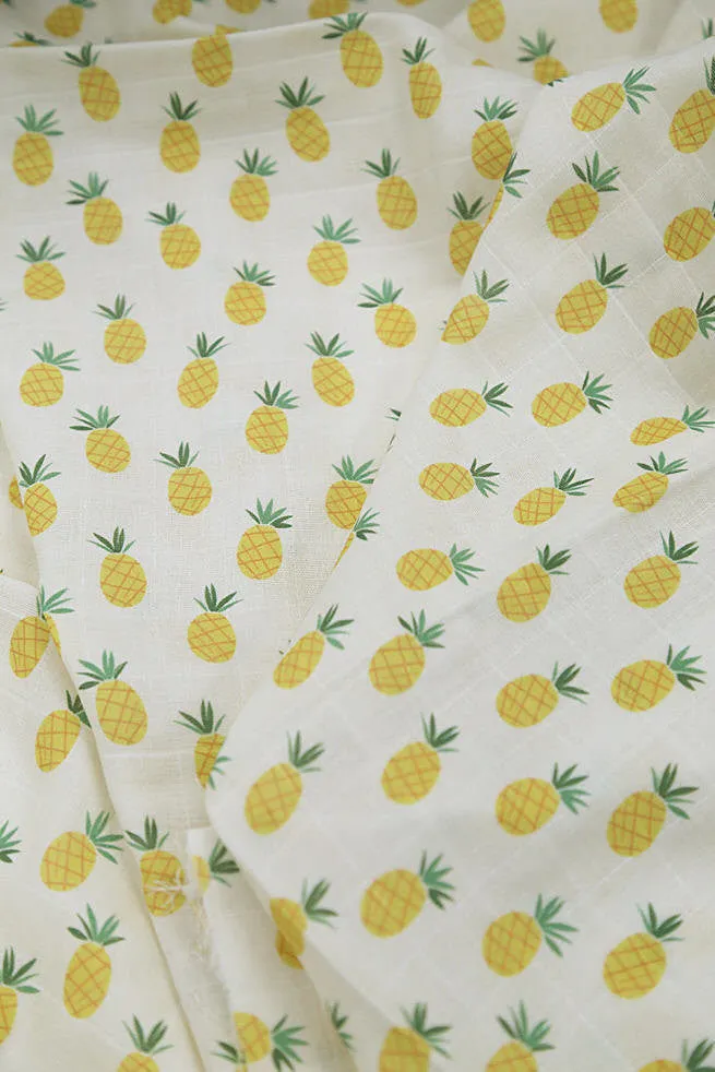 Pineapples Cotton Double Gauze Fabric - 59 Inches Wide - By the Yard 92518