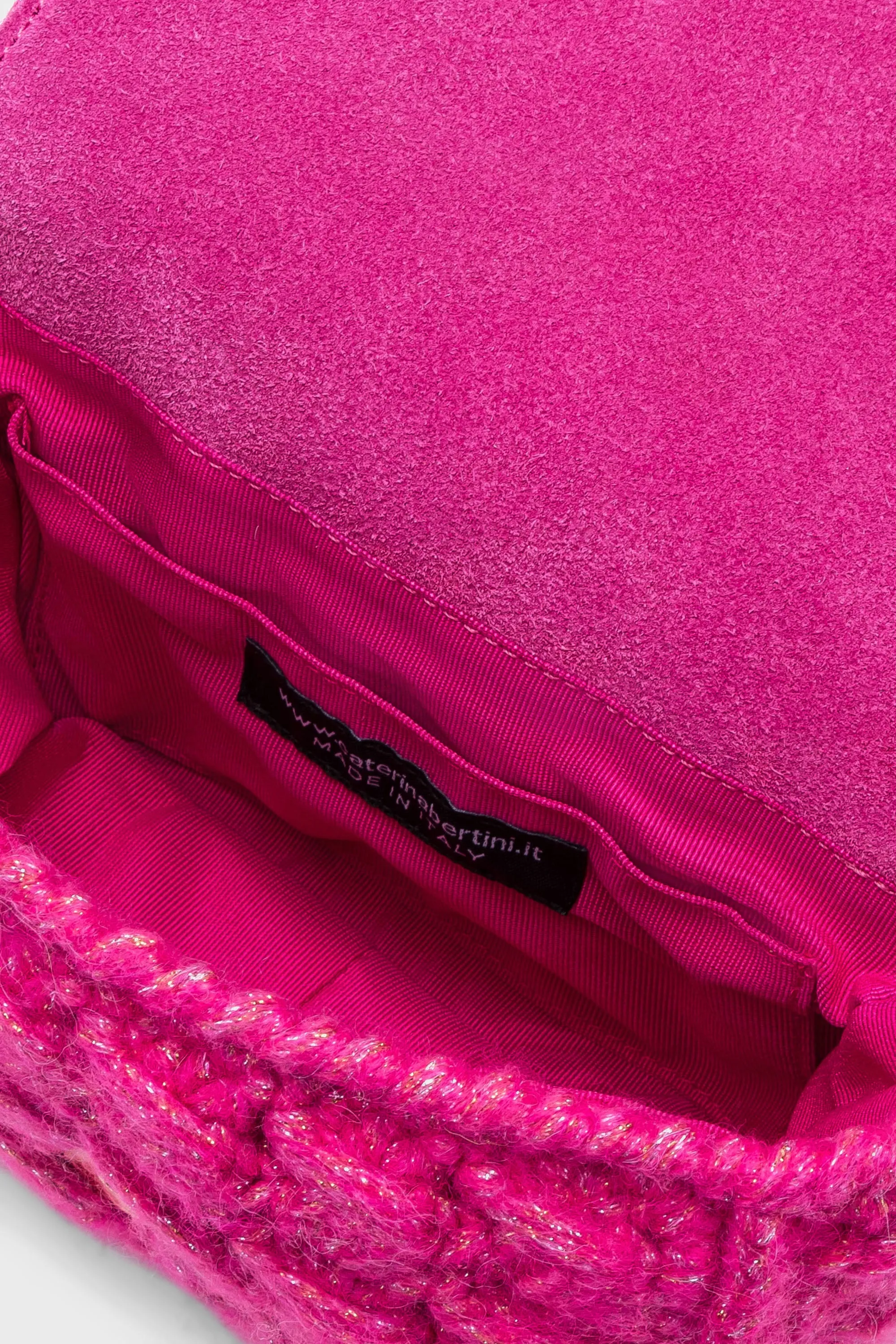 Pink Mini Woven Shoulder Bag