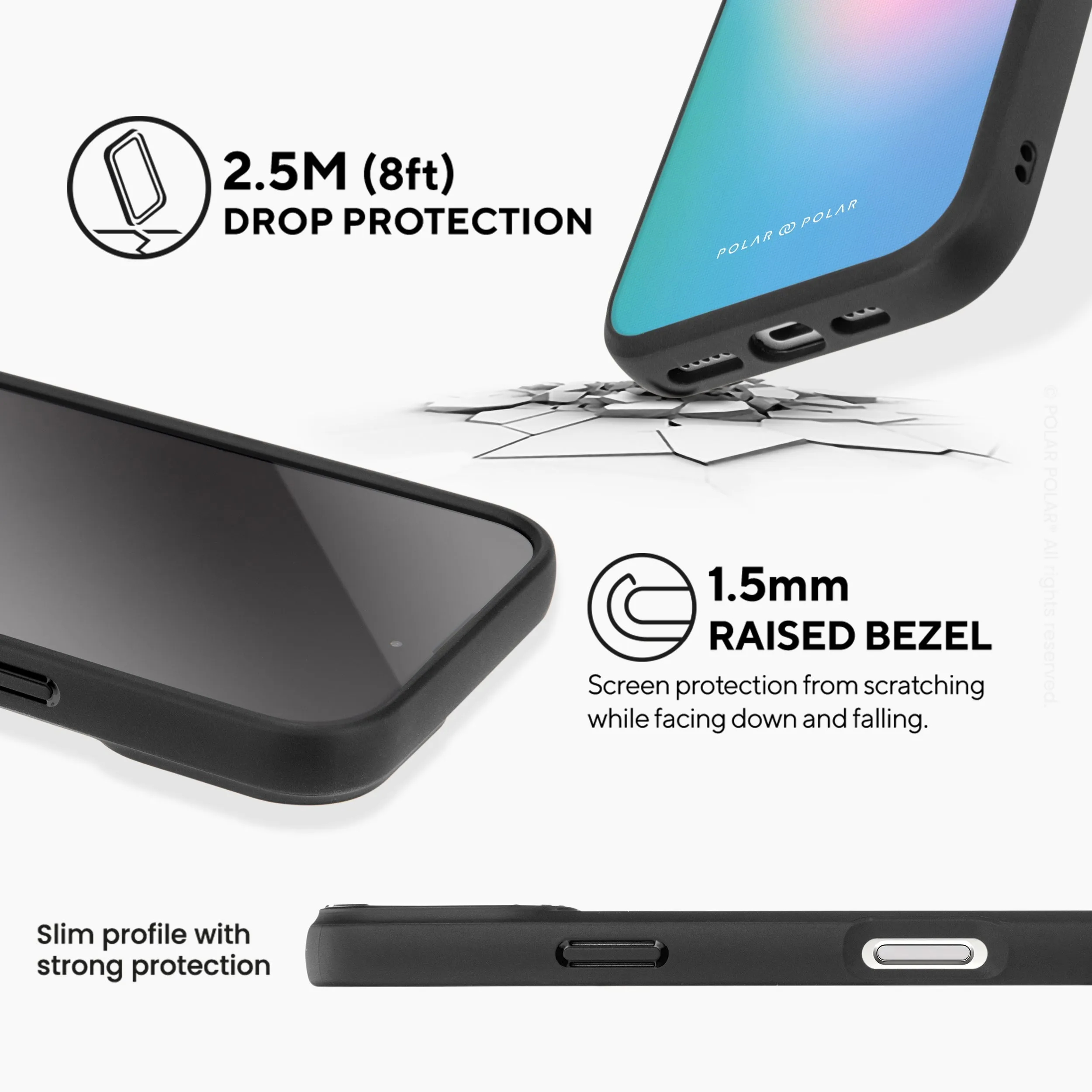 Polar Light - iPhone 16 Pro Max Frosted Black Bumper MagSafe Case