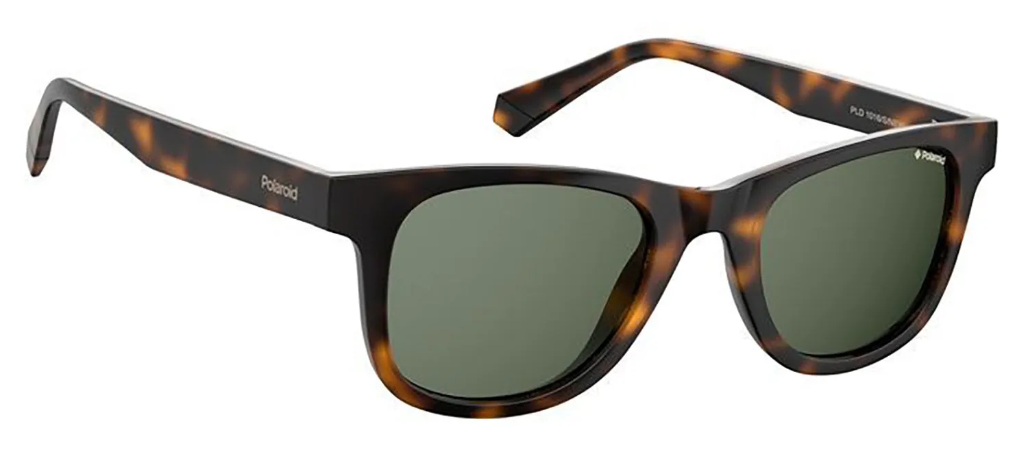 Polaroid PLD 1016/S/NEW 086_UC Square Plastic Havana Sunglasses with Green Polarized Lens